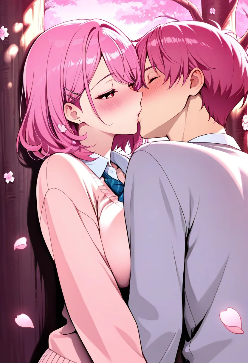 Story 62: Flower Viewing — panel 3 — passionate kiss