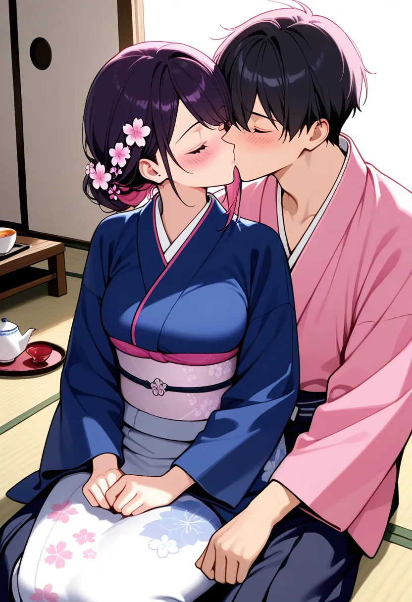 Story 66: Preparing Tea — panel 3 — gentle kiss