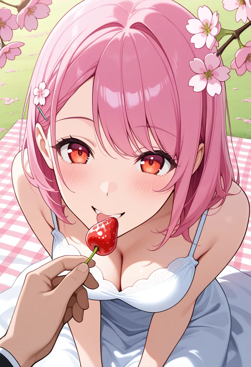 Story 67: Picnic Setup — panel 2 — romantic feeding