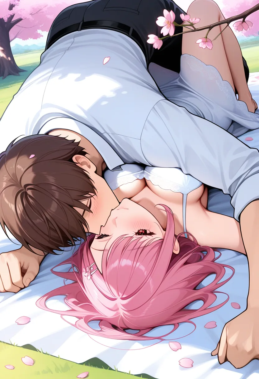 Story 67: Picnic Setup — panel 3 — passionate kiss
