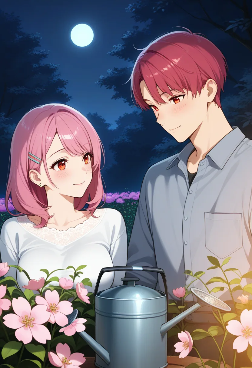 Story 70: Evening Watering — panel 2 — helping together