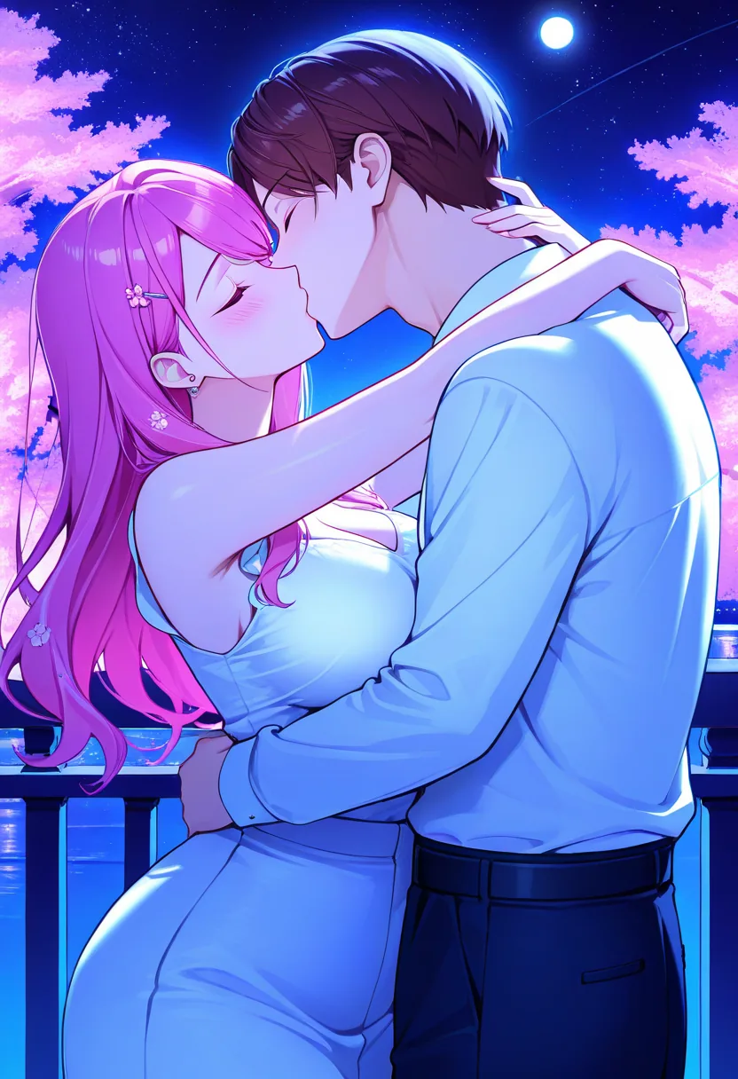 Story 80: Stargazing Alone — panel 3 — moonlit kiss