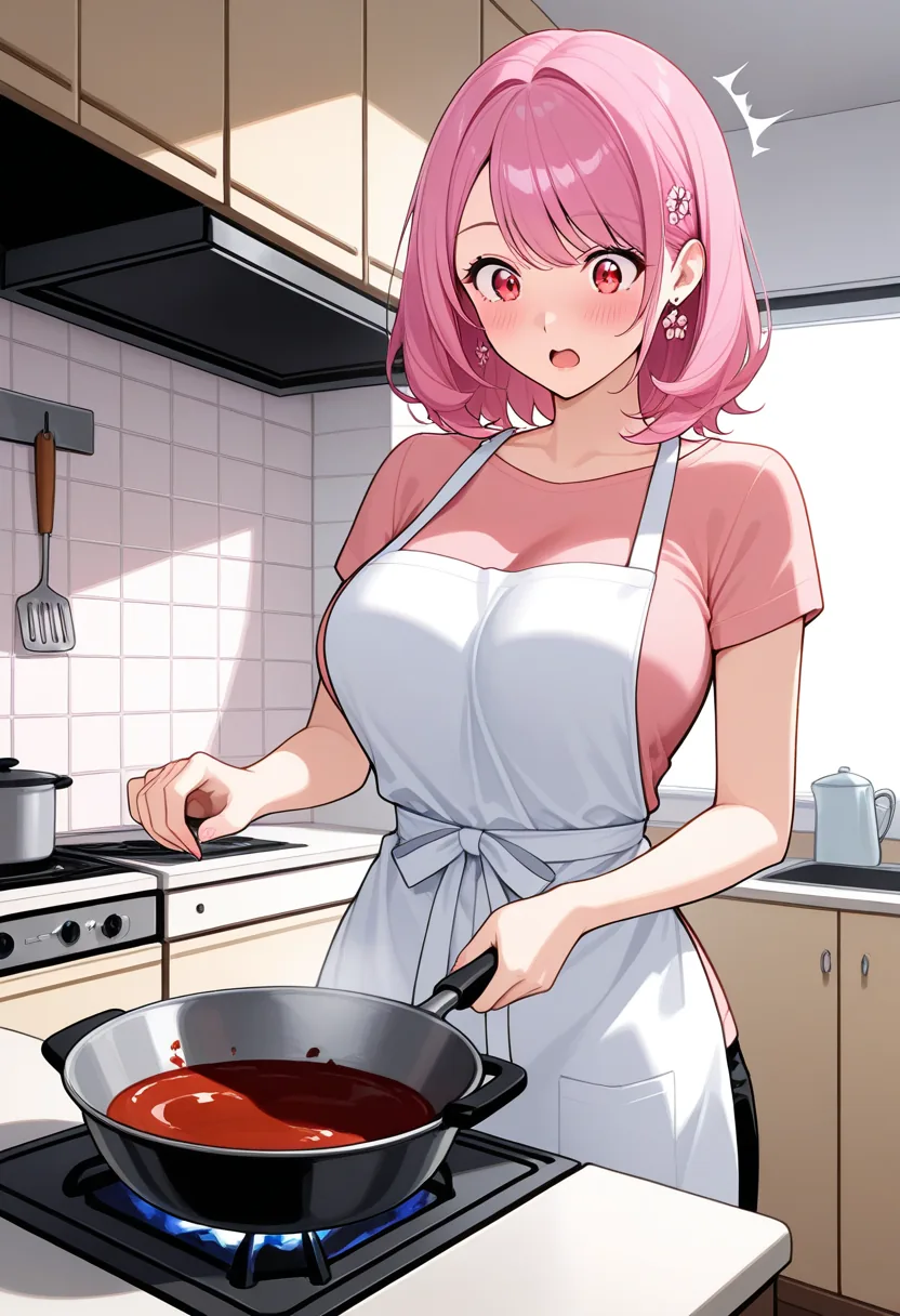 Story 89: Cooking Prep — panel 2 — sauce spill