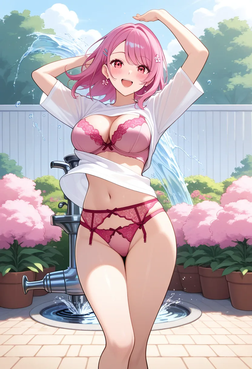Story 90: Garden Work — panel 5 — water play underwear
