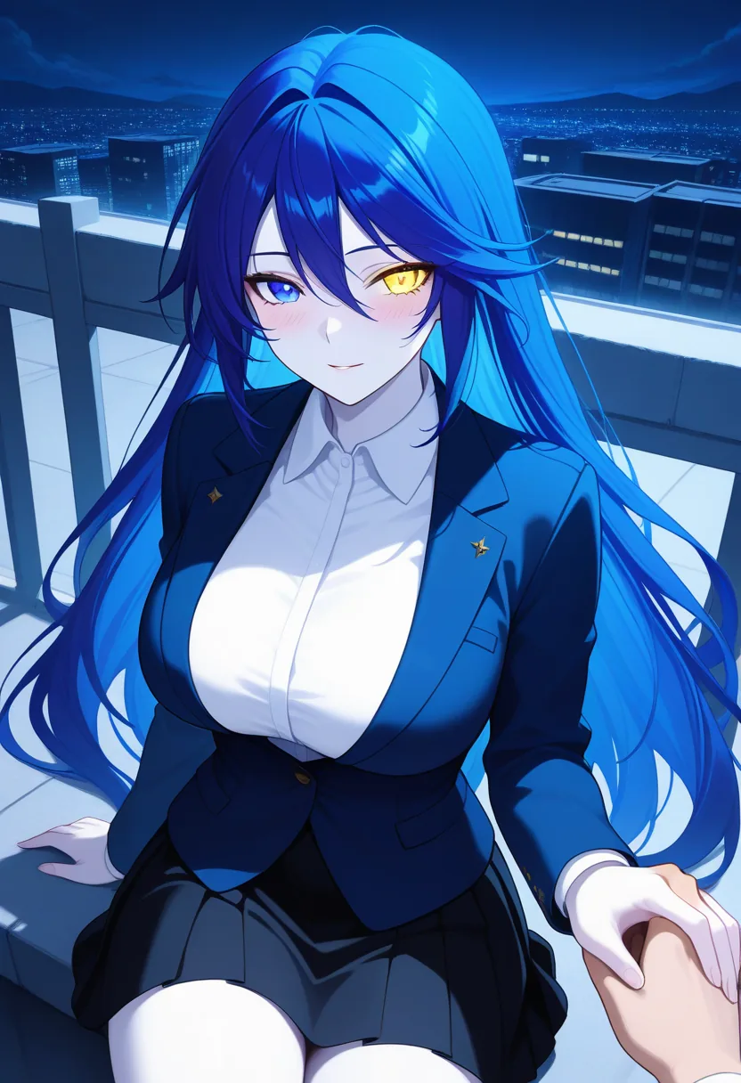 Story 1: Rooftop Looking At Stars — panel 5 — blazer removed suggestive