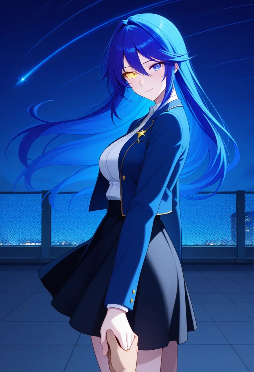 Story 4: Rooftop Night Stargazing — panel 3 — hand touching