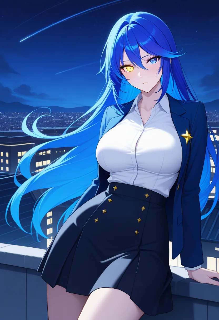 Story 4: Rooftop Night Stargazing — panel 4 — blazer removed