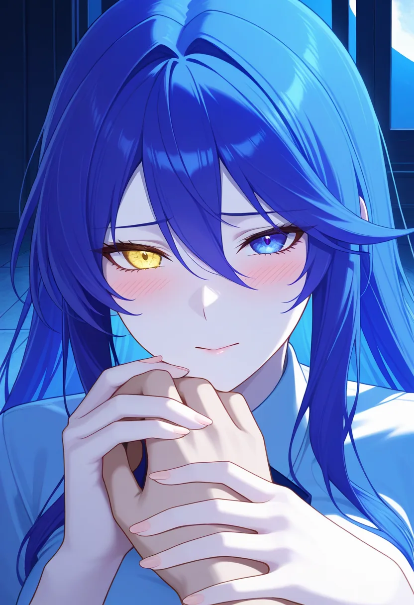 Story 9: Midnight Shrine Alone — panel 3 — touching sora's hand