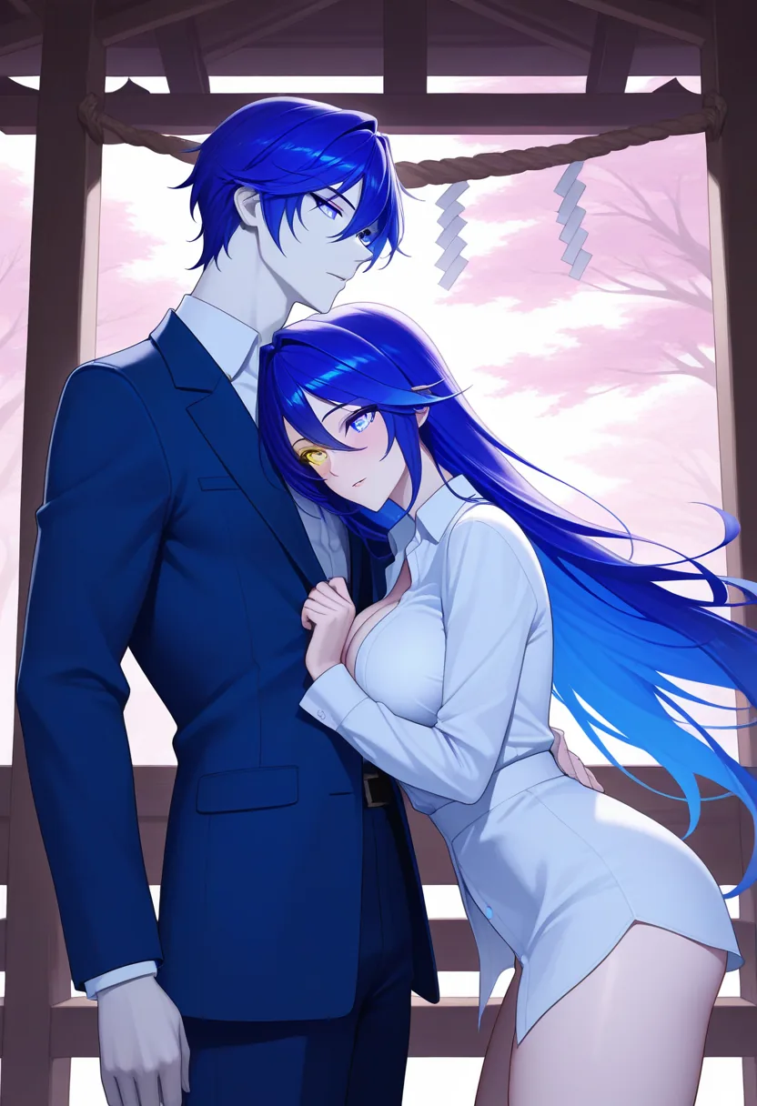 Story 9: Midnight Shrine Alone — panel 6 — blazer removed intimate embrace