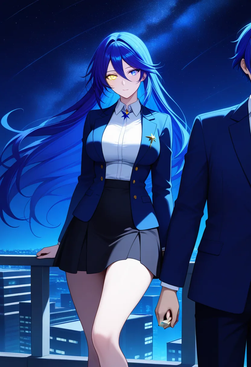 Story 10: Rooftop Night Stars Sora Gazing — panel 3 — rooftop night stars sora hand holding companion