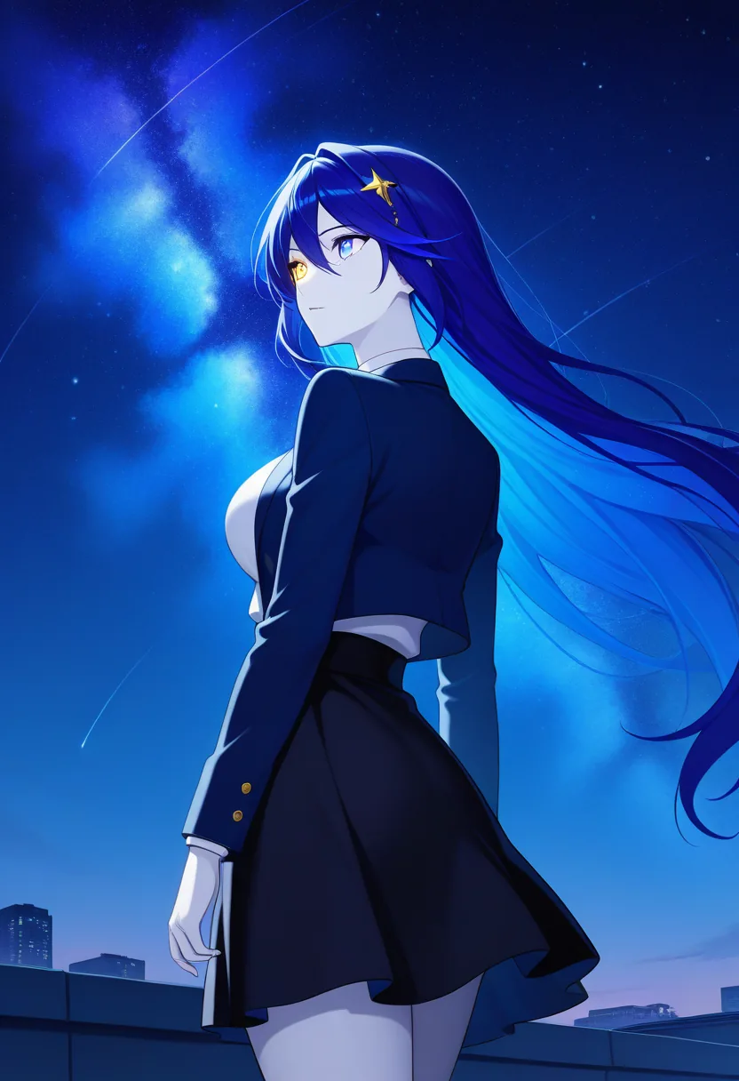 Story 16: Rooftop Night Conversation — panel 2 — shared gaze at stars