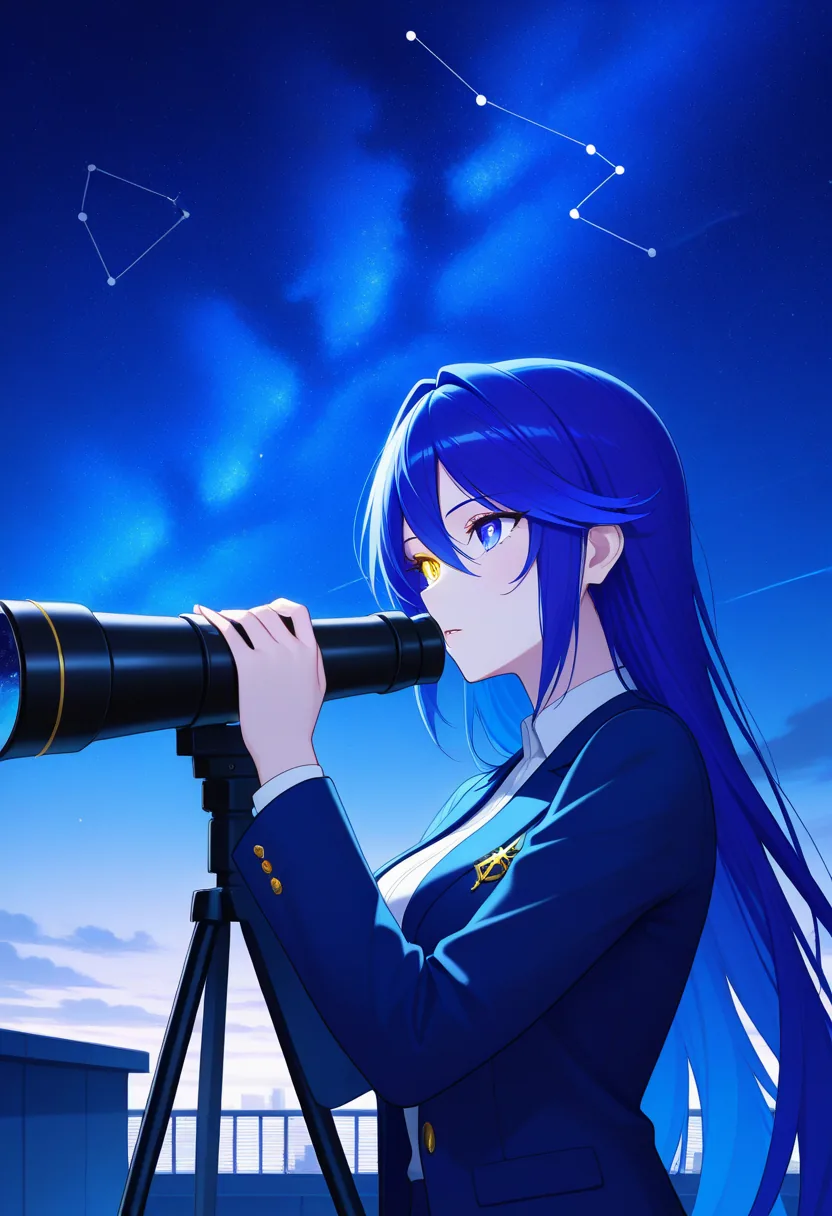 Story 22: Rooftop Night Sky Sora Talking — panel 2 — sharing telescope