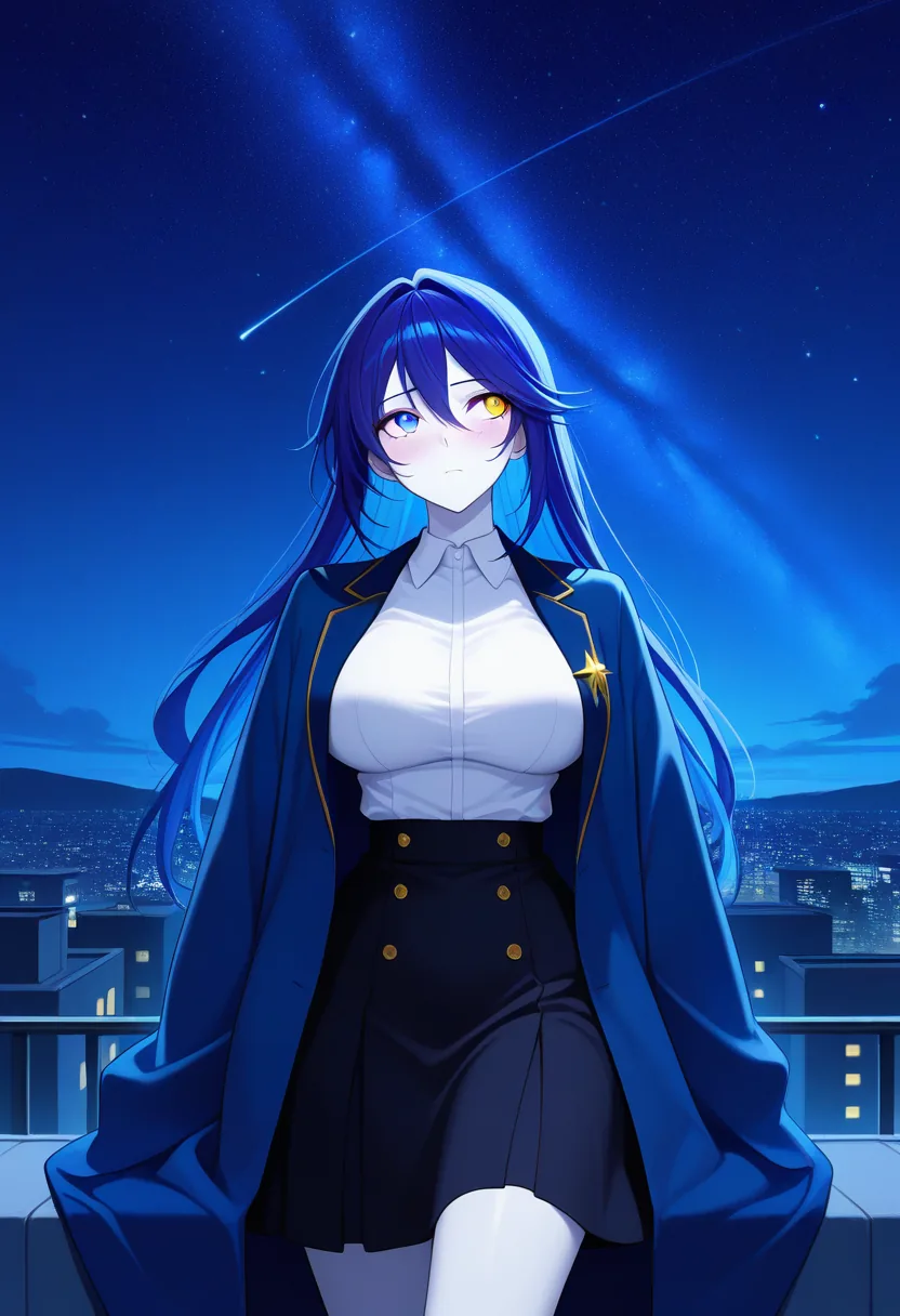 Story 28: Rooftop Stargazing Night Sky — panel 2 — sharing a blanket on rooftop