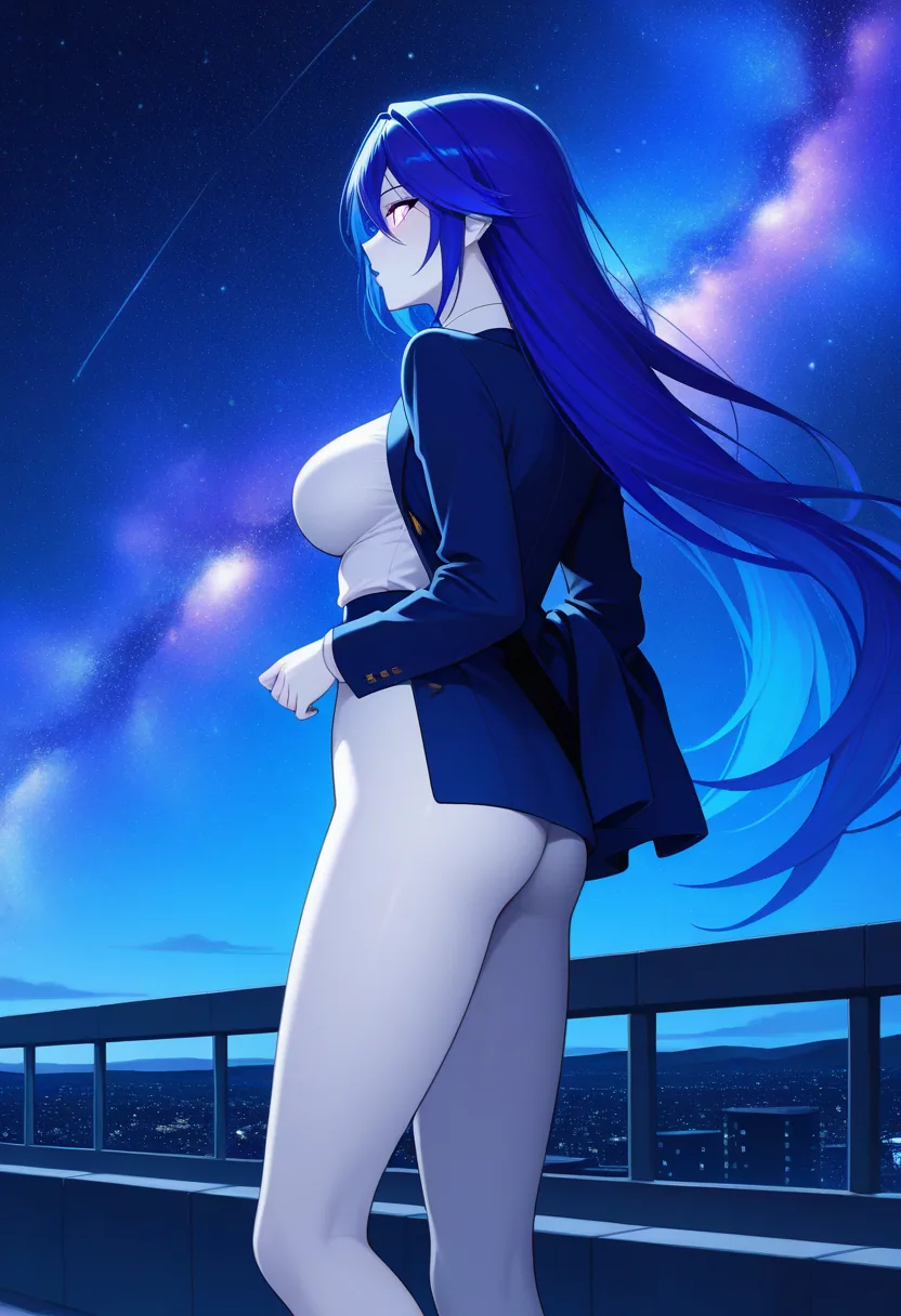 Story 34: Sophisticated Rooftop Stargazing — panel 2 — intimate moment under stars