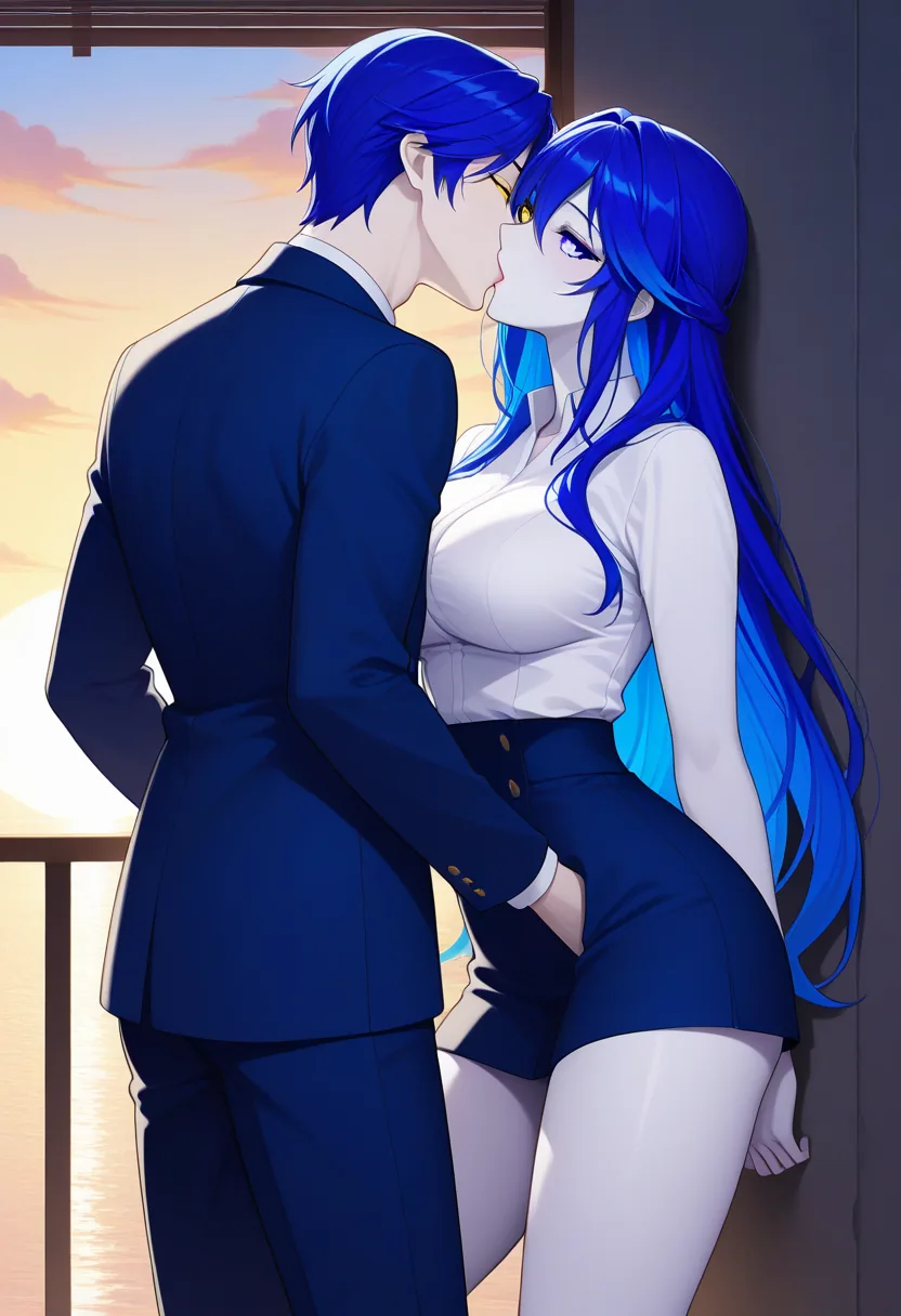 Story 36: Watching Sunrise On Balcony — panel 4 — blazer removed kissing