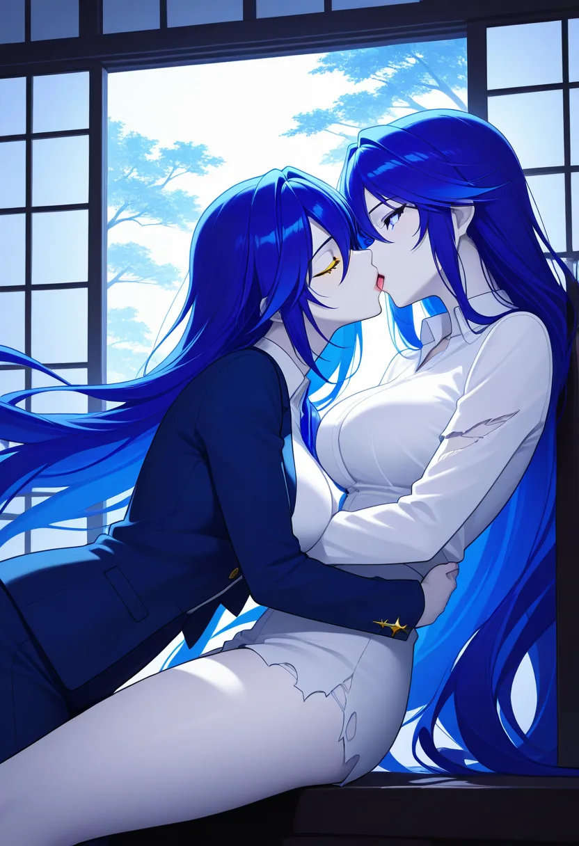 Story 42: Shrine Entrance Night — panel 3 — passionate embrace by altar