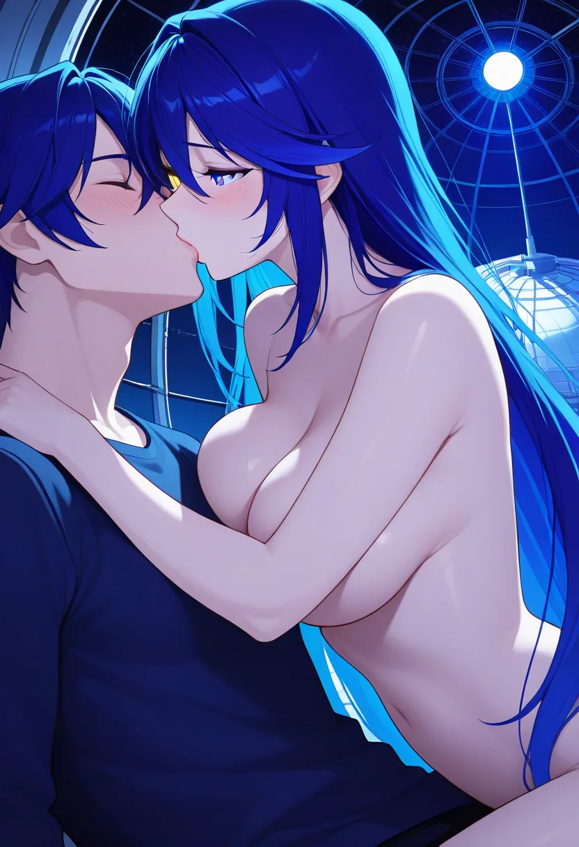 Story 44: In Observatory Clothed — panel 4 — kissing against dome