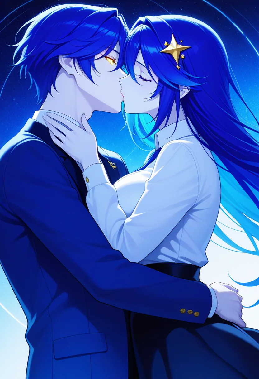 Story 57: Celestial Bedroom Night — panel 2 — celestial bedroom starlight kiss