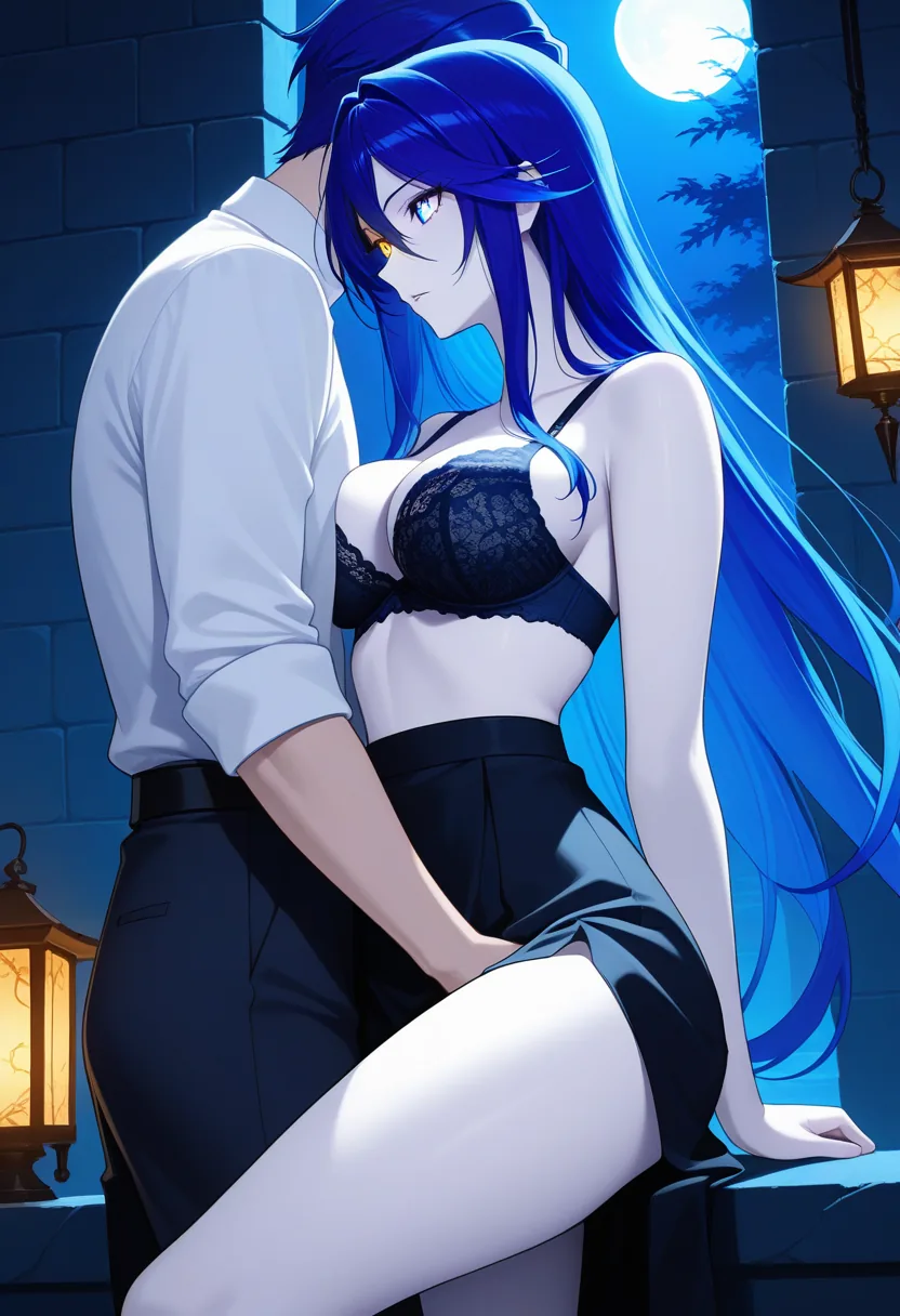 Story 59: Midnight Shrine Contemplation — panel 4 — midnight shrine shirt open lingerie