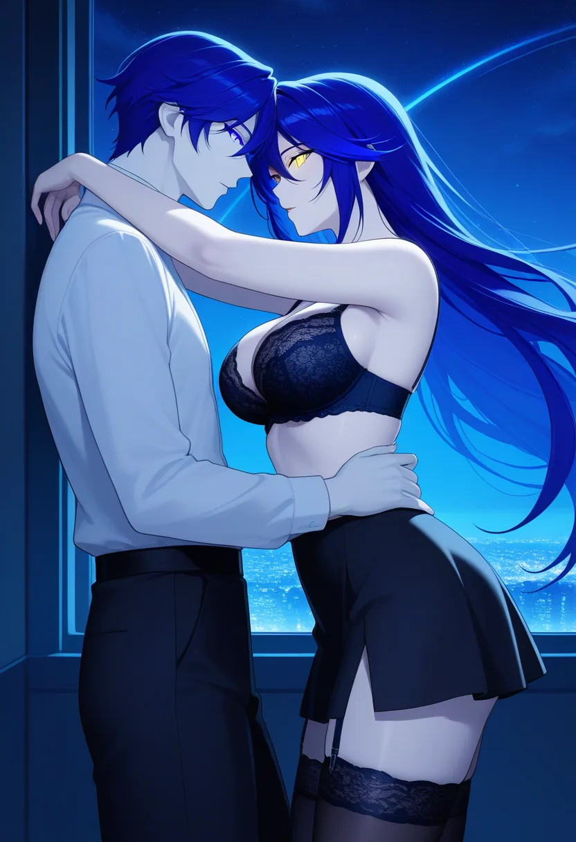 Story 61: Observatory Stargazing Equipment — panel 5 — shirt off revealing bra and stockings