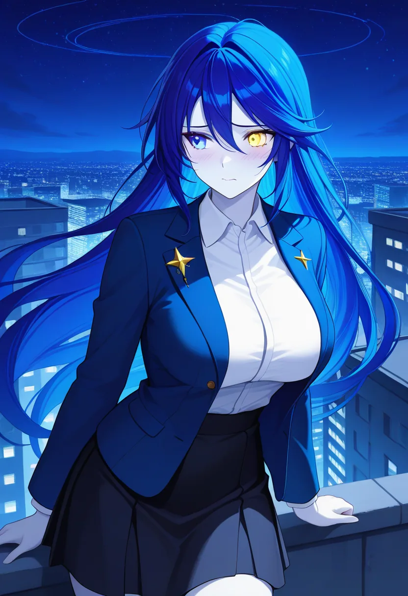Story 63: Rooftop Night Clearing Clouds Stargazing — panel 4 — rooftop night blazer removed revealing shirt