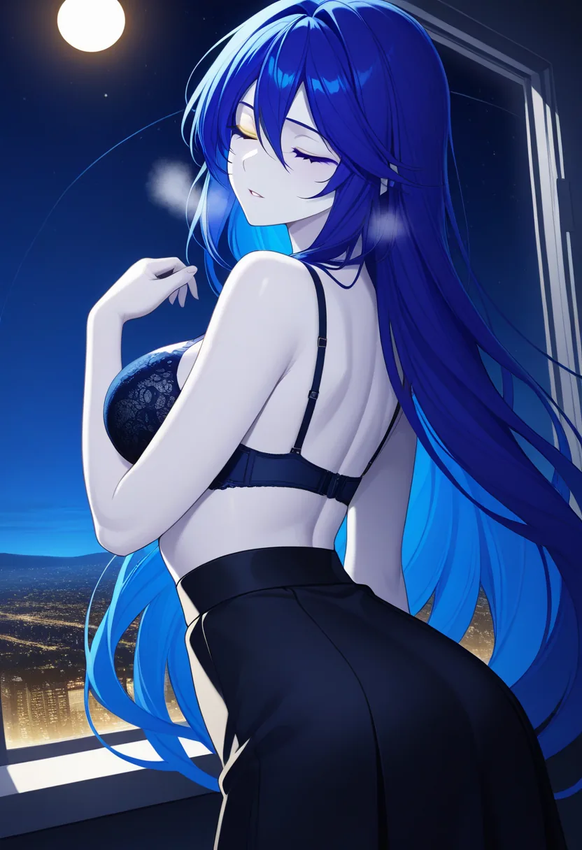 Story 64: Observatory Night Starlight Study — panel 5 — observatory night shirt off lace bra visible