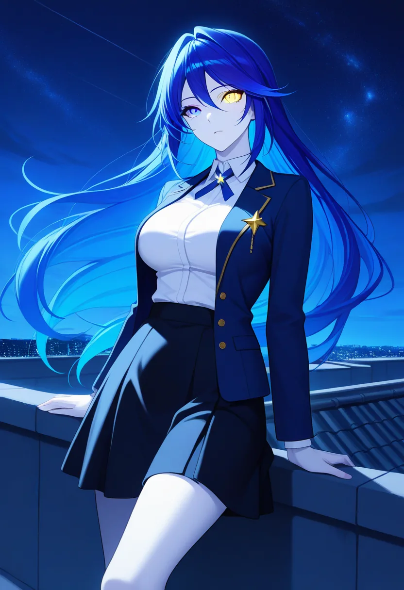 Story 78: Rooftop Night View — panel 2 — intrigued gaze