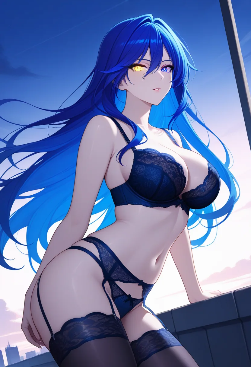 Story 81: On Rooftop Gazing — panel 4 — in lingerie