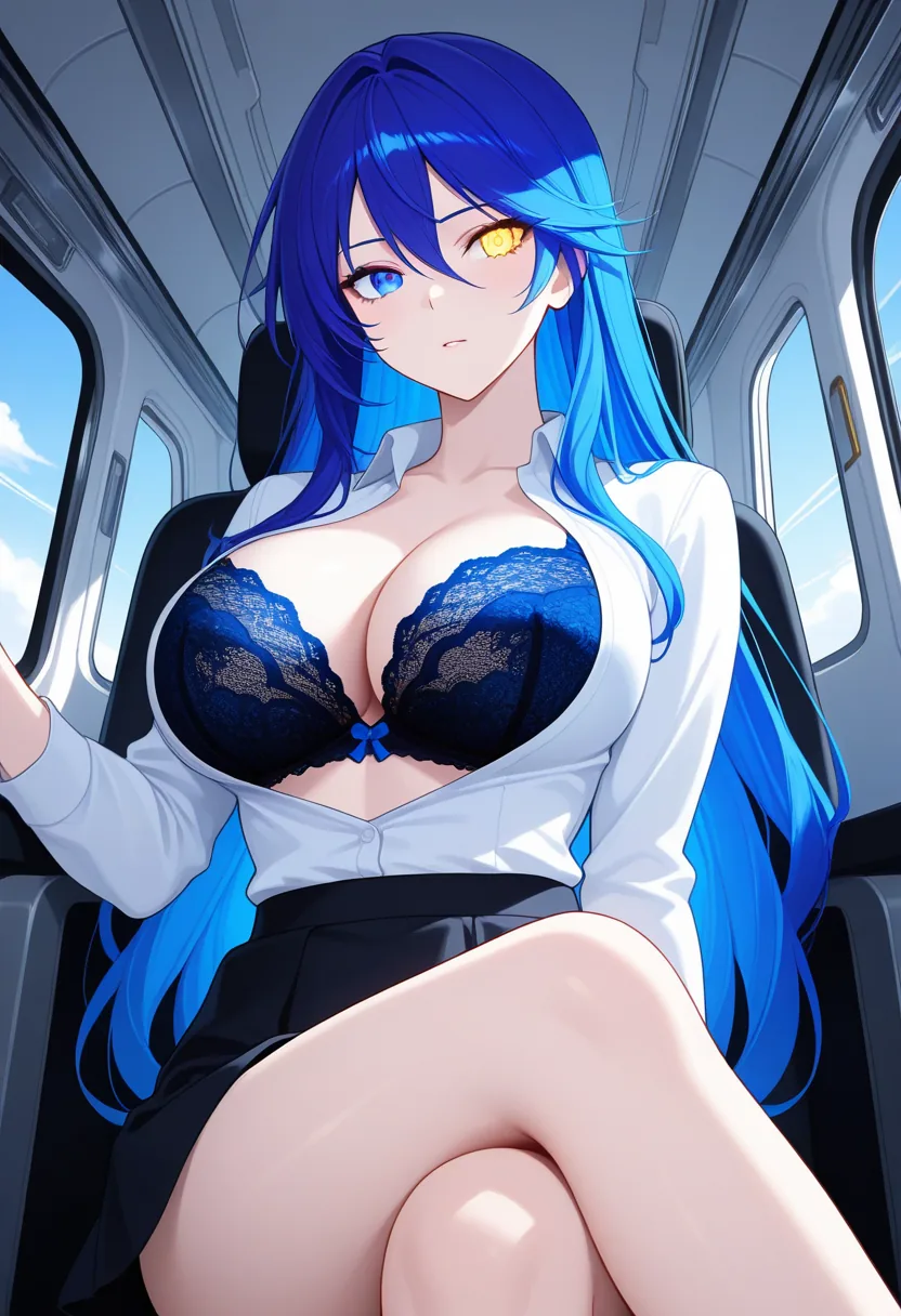 Story 86: Airplane Window Clouds — panel 4 — bra visible airplane