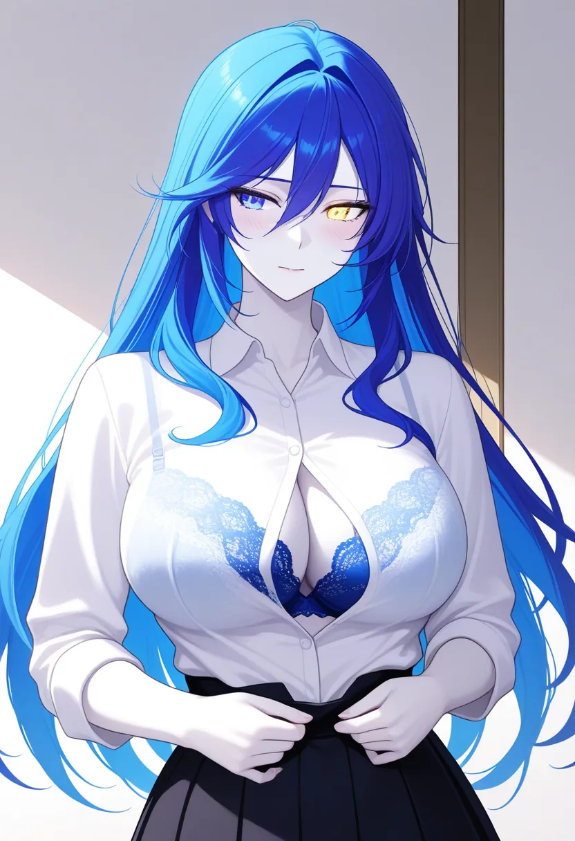 Story 87: Celestial Bedroom Night — panel 3 — unbuttoning shirt