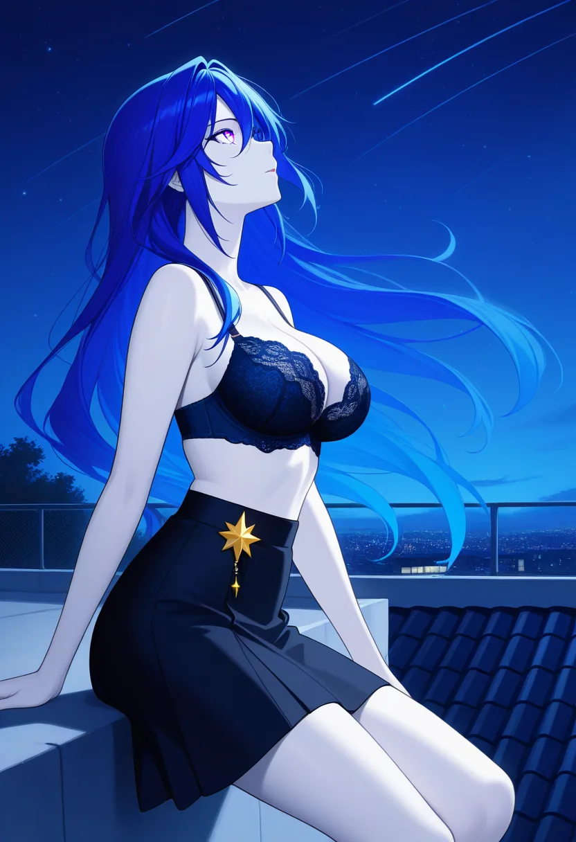 Story 88: Rooftop Night — panel 4 — shirt off starlight