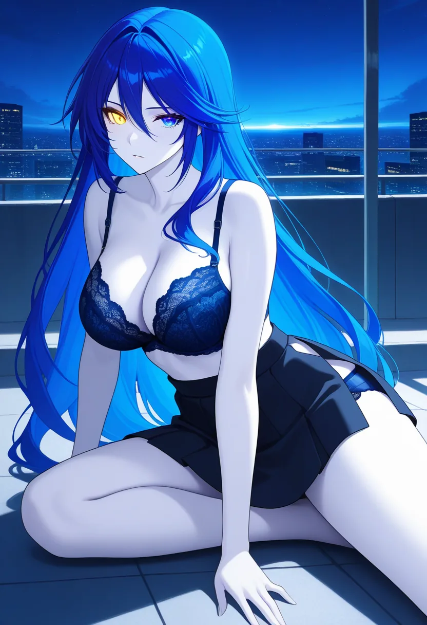 Story 88: Rooftop Night — panel 5 — lingerie and skirt removal