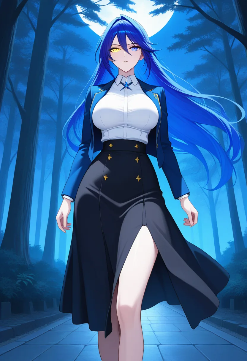 Story 92: Midnight Shrine Entrance Clothed — panel 2 — midnight shrine blazer off