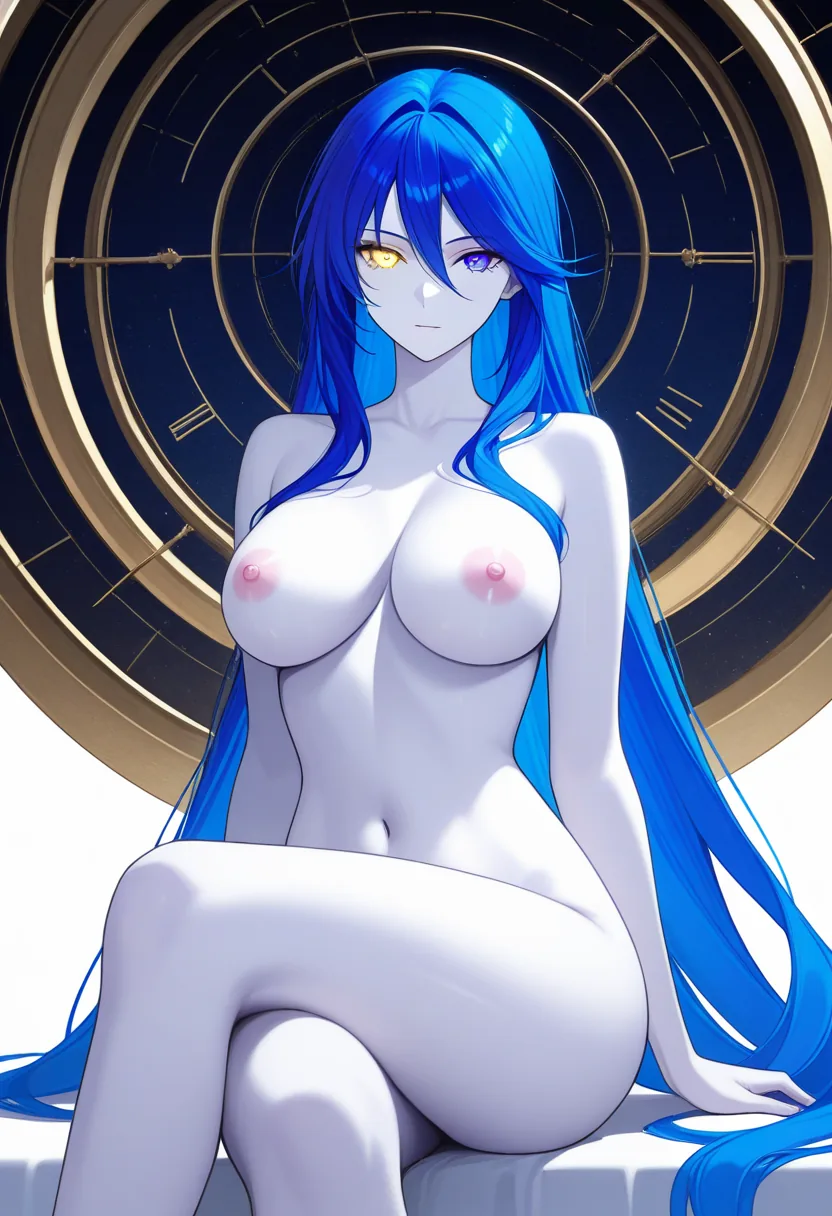 Story 95: Observatory Entrance Clothed — panel 8 — serene nude pose