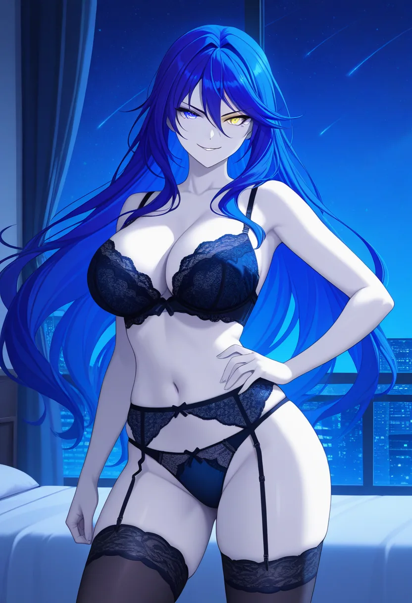 Story 99: Celestial Bedroom Day Clothed — panel 3 — celestial bedroom night lingerie