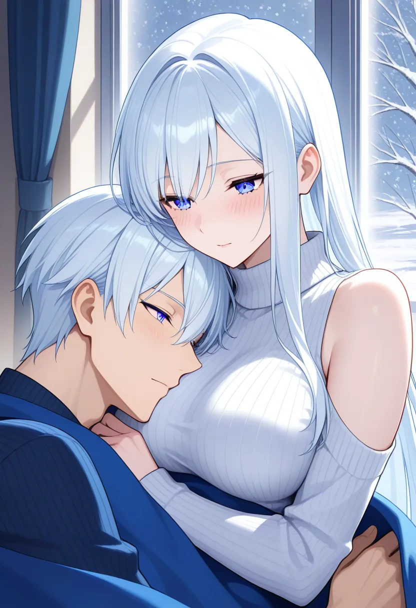 Story 12: Watching Snow — panel 3 — cuddling closer