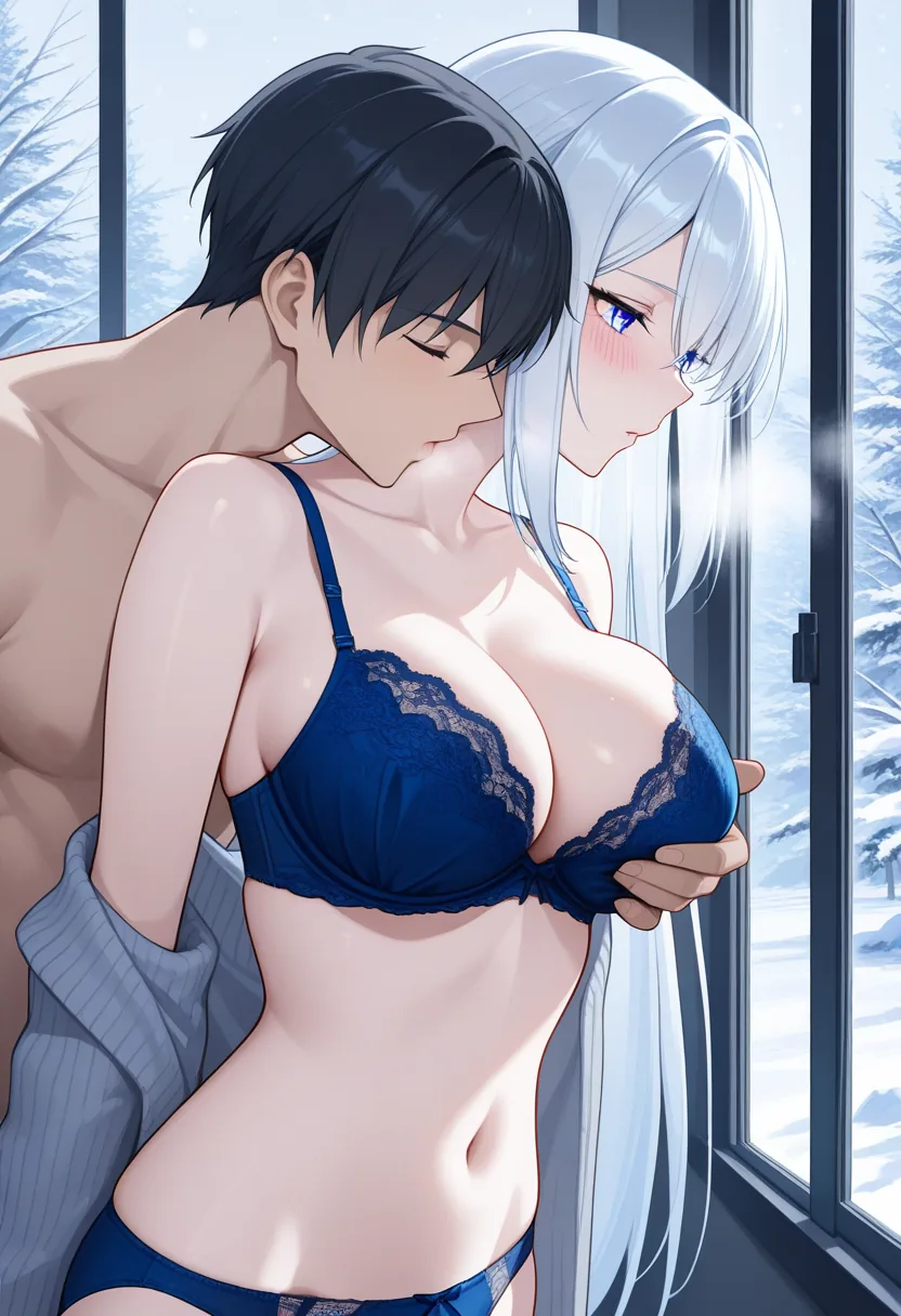Story 12: Watching Snow — panel 5 — undressing by window