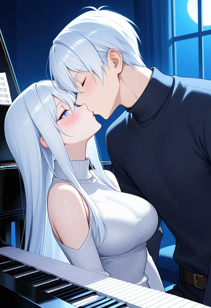 Story 15: Solo Piano — panel 4 — piano kiss