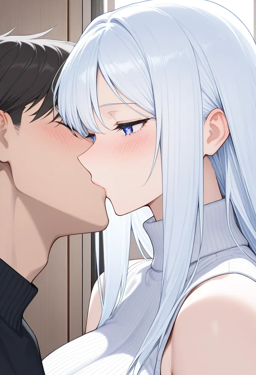 Story 18: Ordering Coffee — panel 4 — kitchen kiss