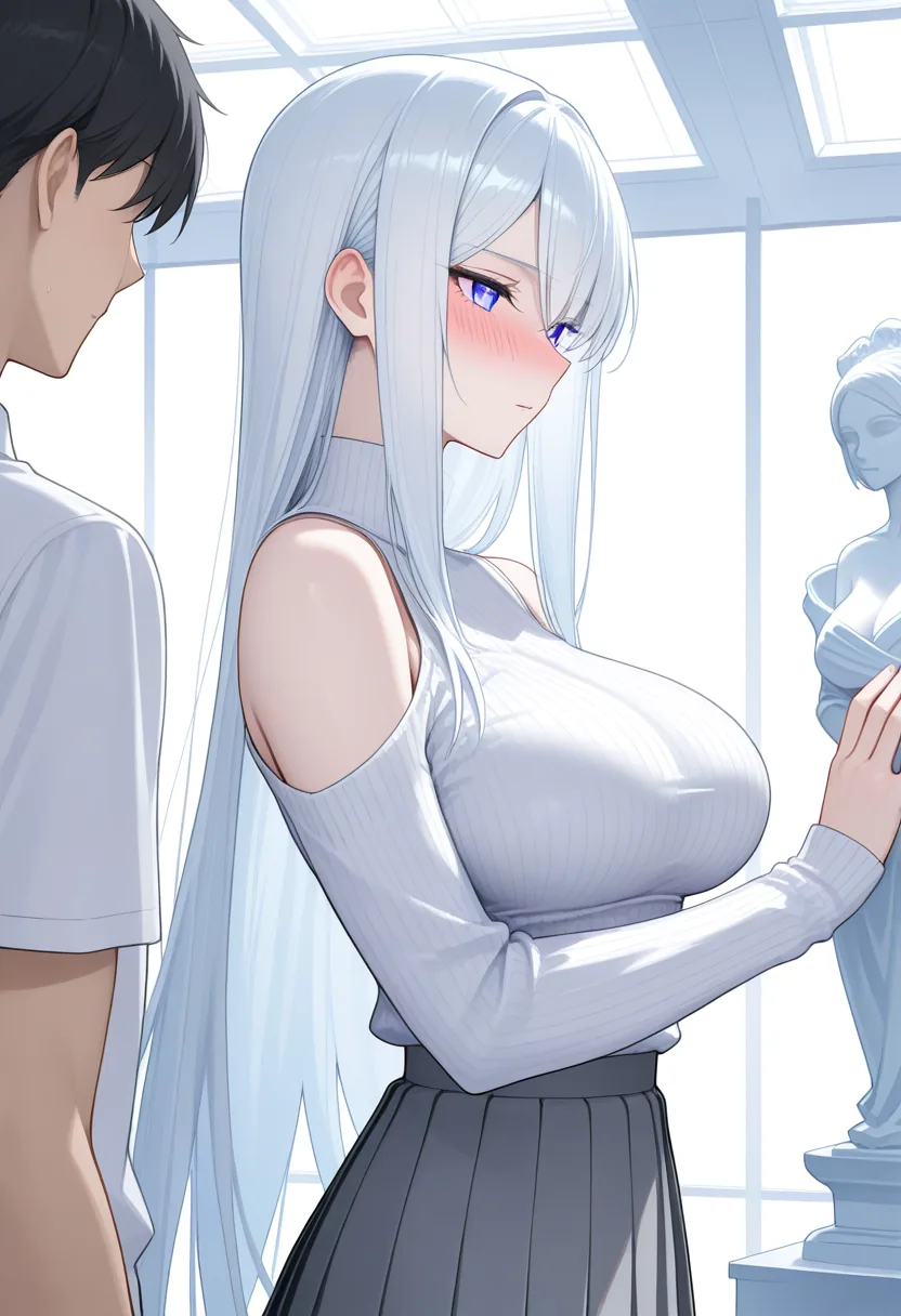 Story 28: Gallery Alone — panel 3 — art discussion