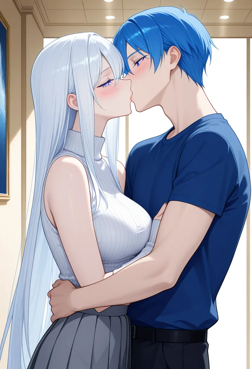 Story 28: Gallery Alone — panel 4 — stolen kiss