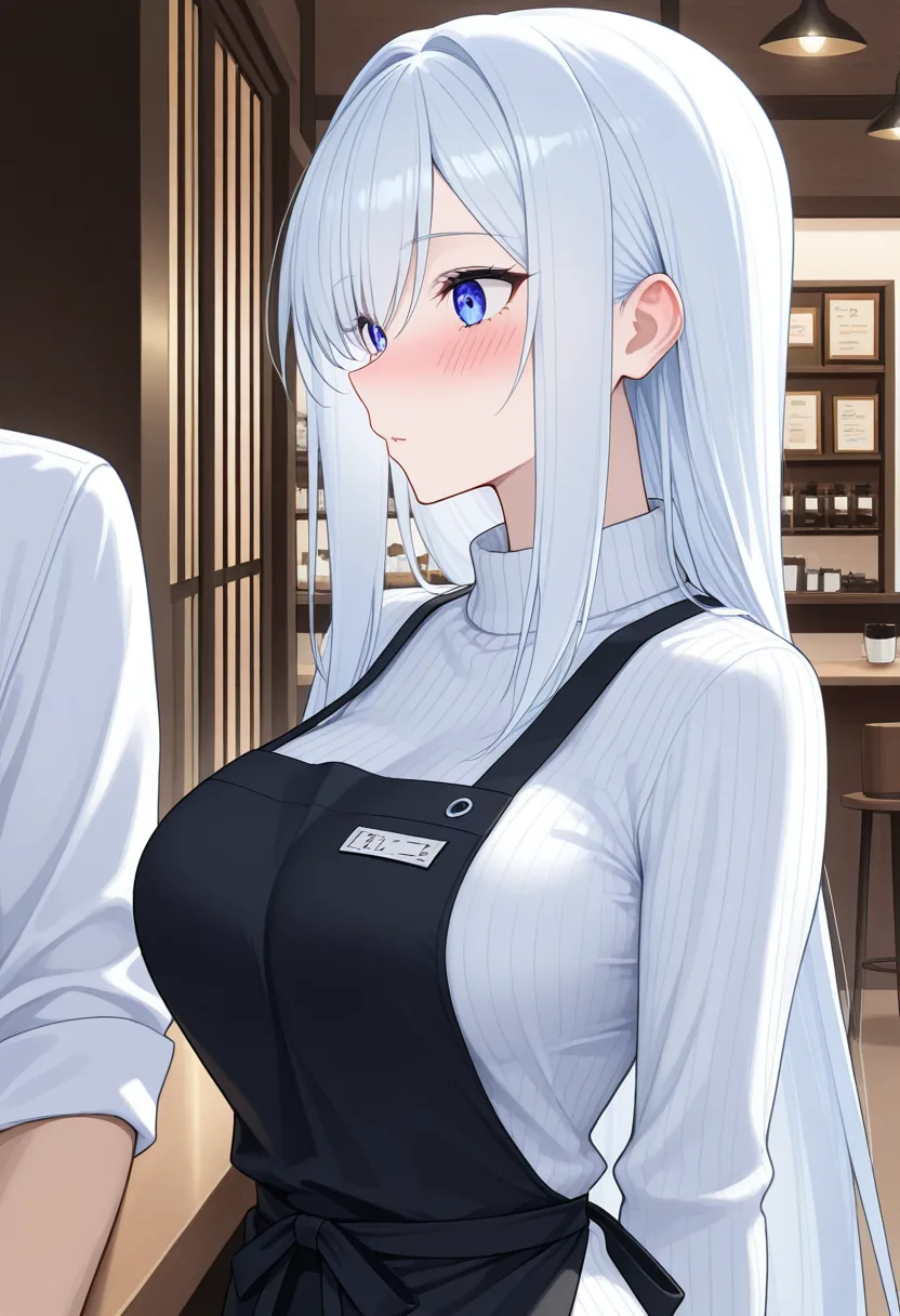 Story 38: Late Shift — panel 3 — counter kiss