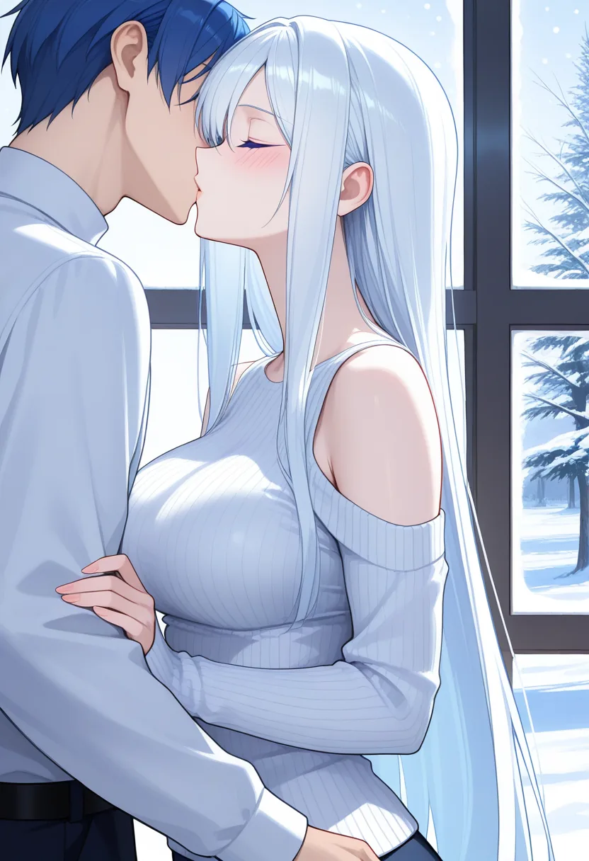 Story 72: Snowy Window — panel 3 — embracing warmth