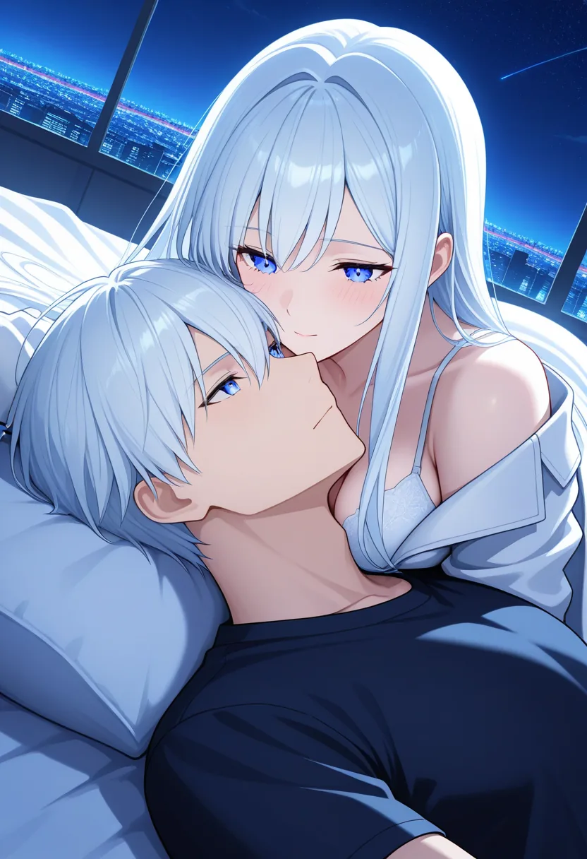 Story 75: Rooftop Arrival — panel 2 — stargazing together