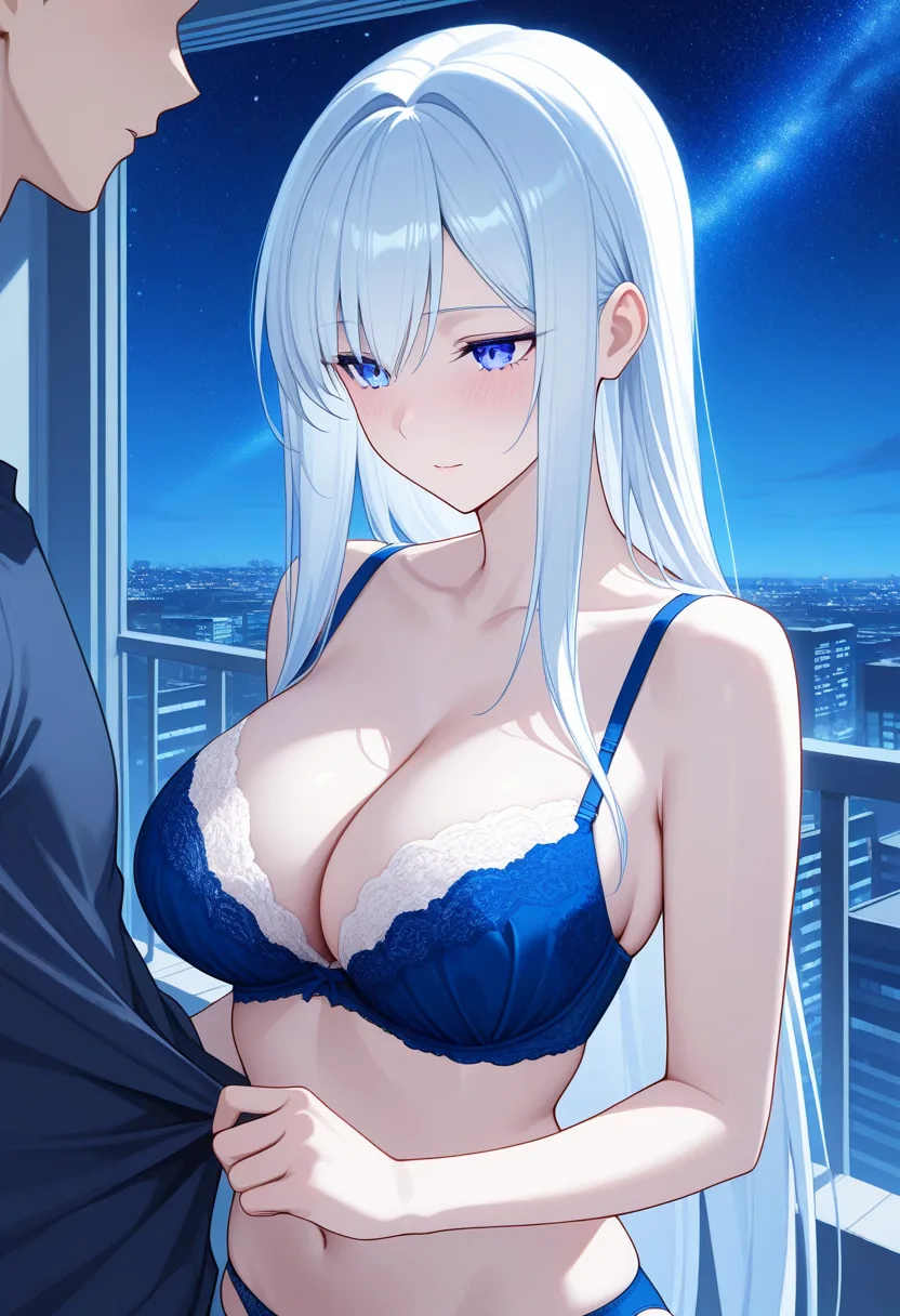 Story 80: Rooftop Solitude — panel 4 — undressing under stars