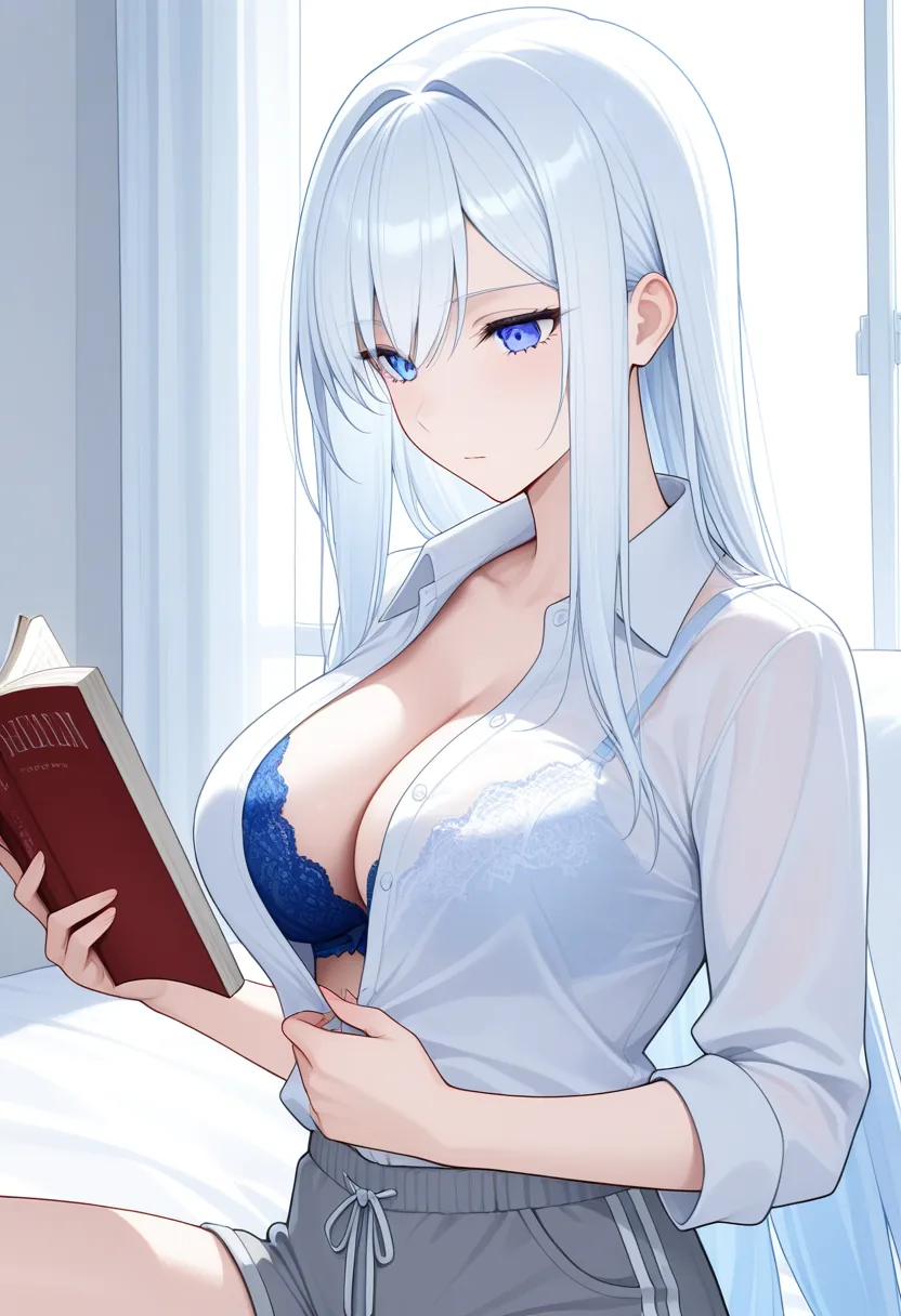 Story 89: Bedtime Reading — panel 3 — shirt unbutton