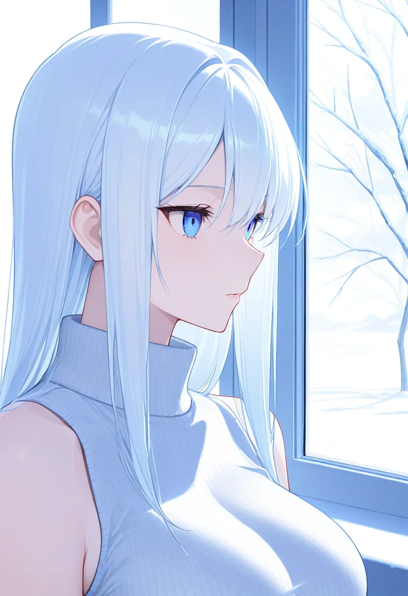 Story 91: Window Gazing Clothed — panel 2 — removing sweater