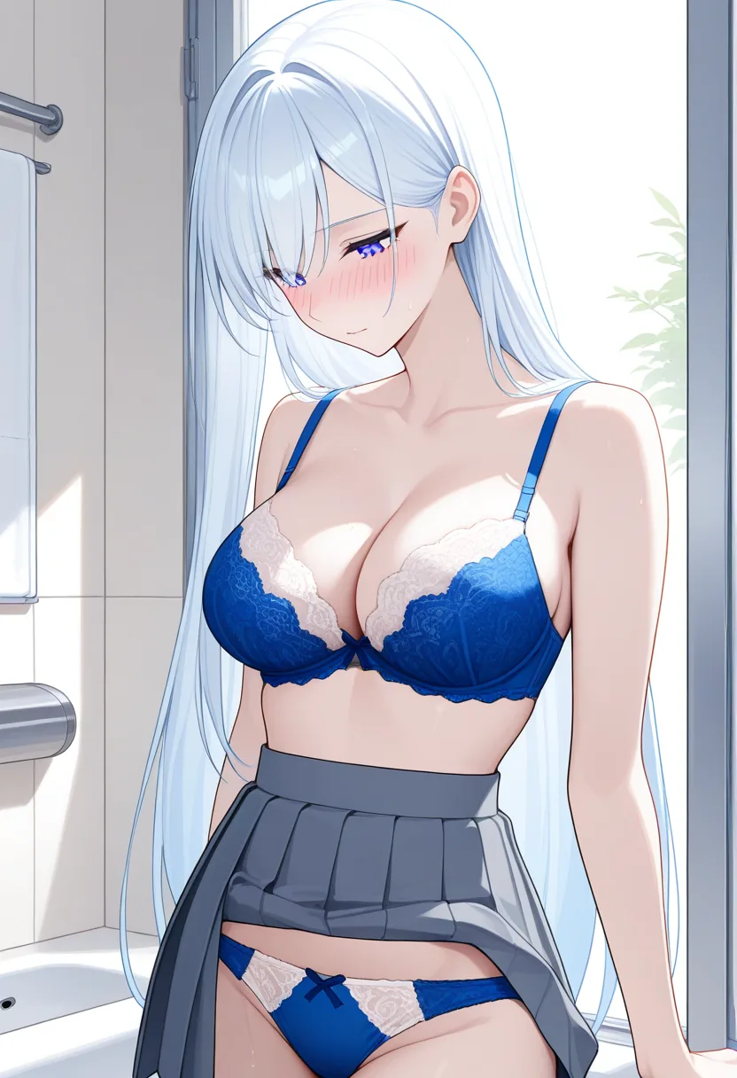 Story 94: Bathroom Entry — panel 4 — skirt dropping